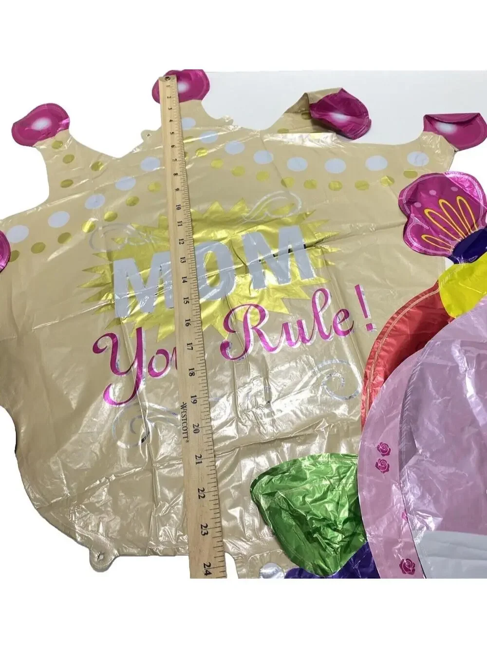 Happy Mothers Day Foil Balloons 7pc Set Heart Star Flower Decor New Celebration